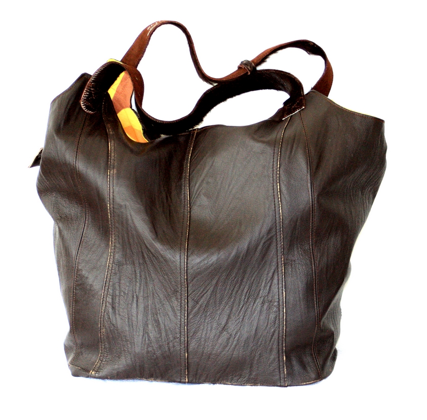 Brown Disstressed Leather Shopper Bag – byBessert