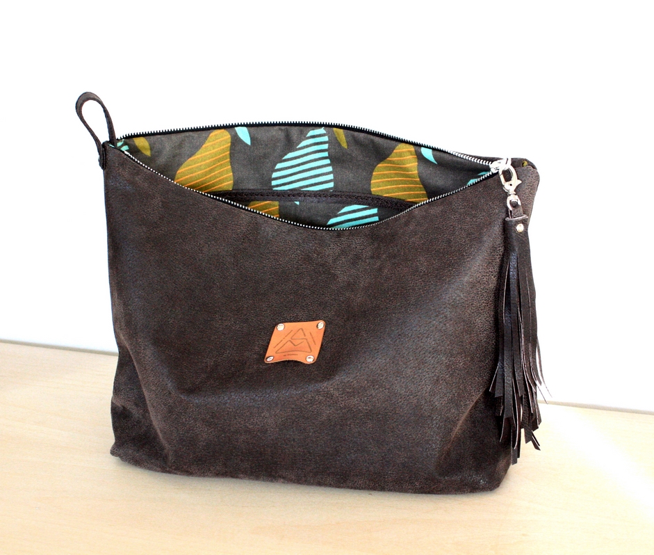 Brown cosmetic pouch