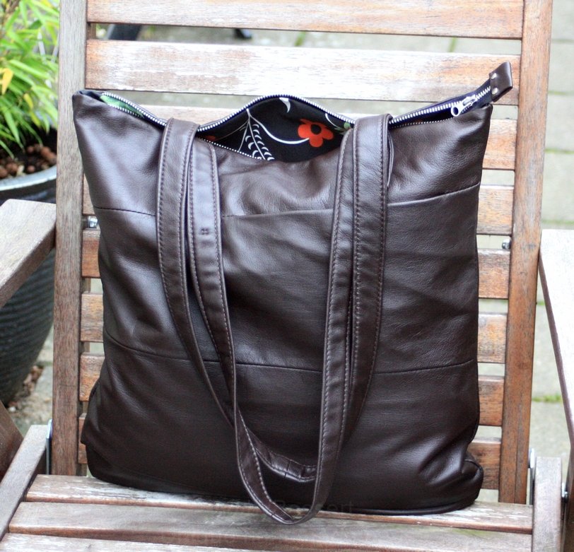 A simple and soft brown leather bag