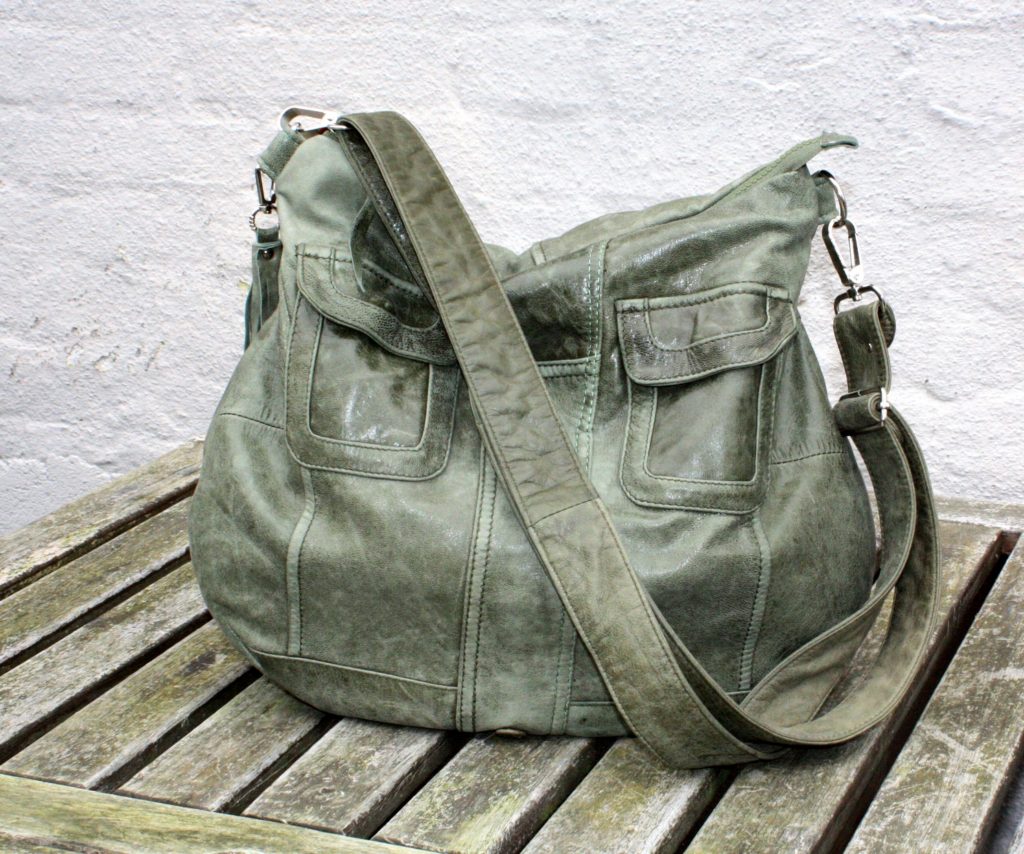 The green shoulder bag